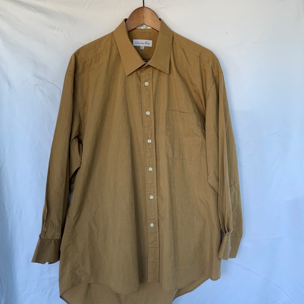 Christian Dior Button Down Light Brown Dress Shirt